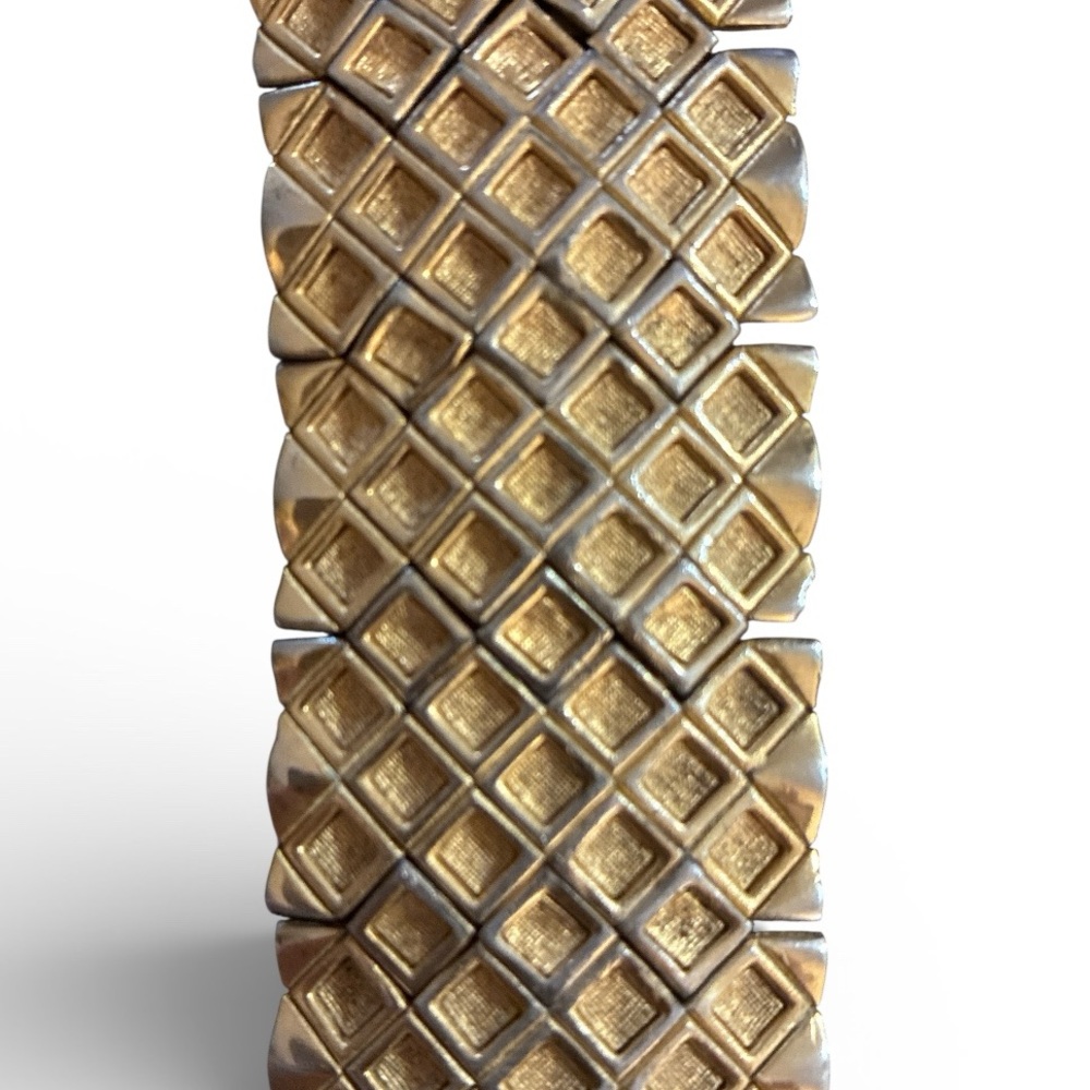 Hattie Carnegie Gold Tone Woven Panel Link Bracelet - Picture 3 of 5